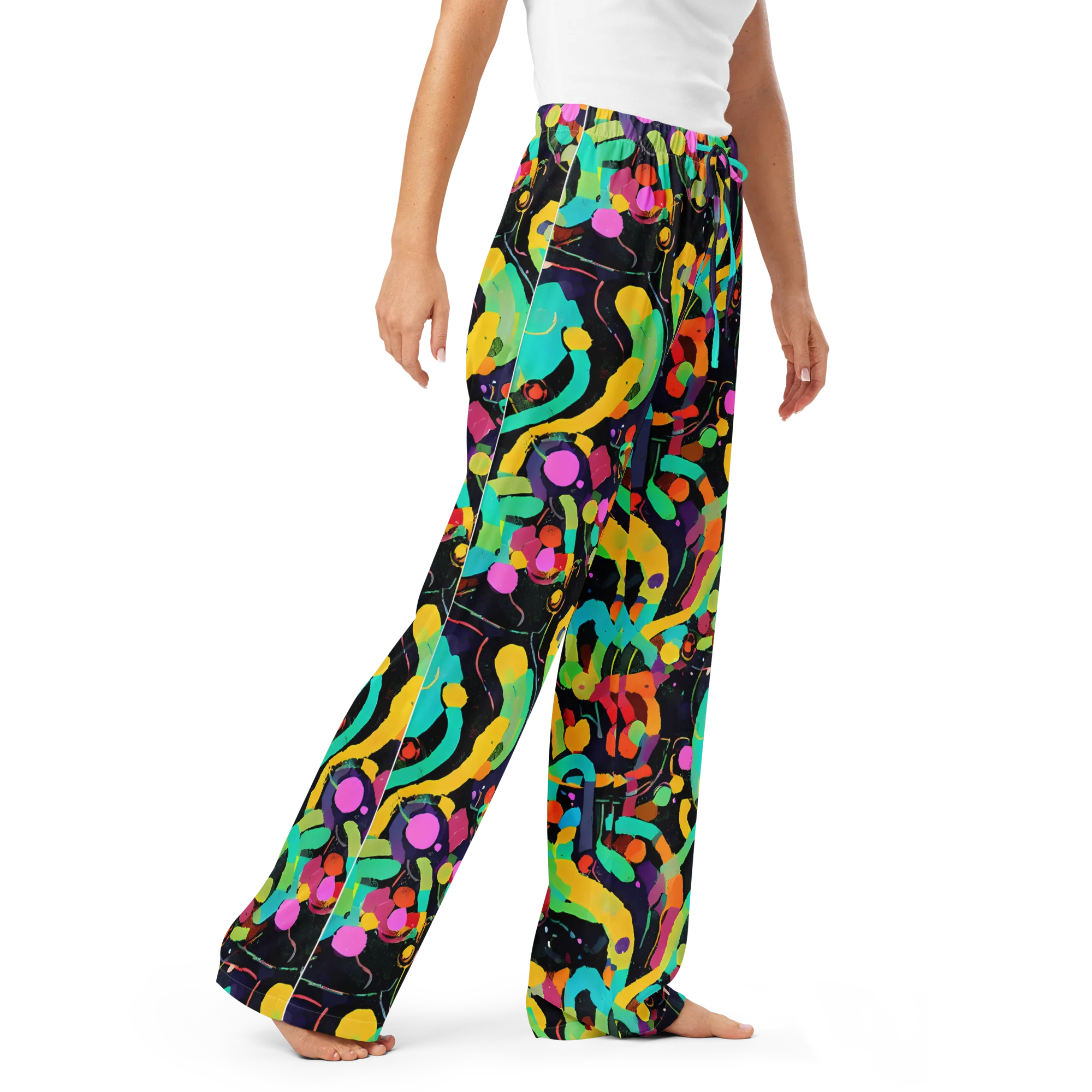 Neon Kinetic on Women's Pajama Pants — Right Front