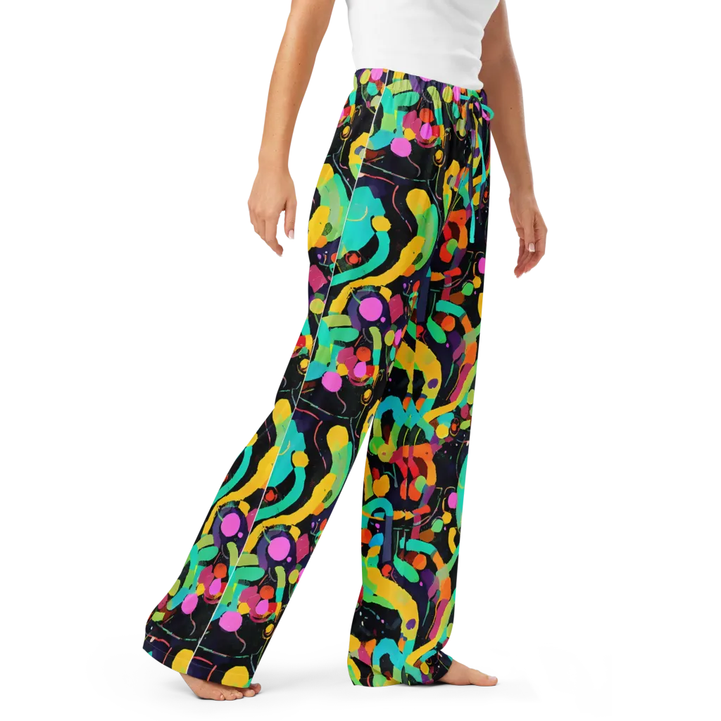 Neon Kinetic on Women's Pajama Pants — Right Front