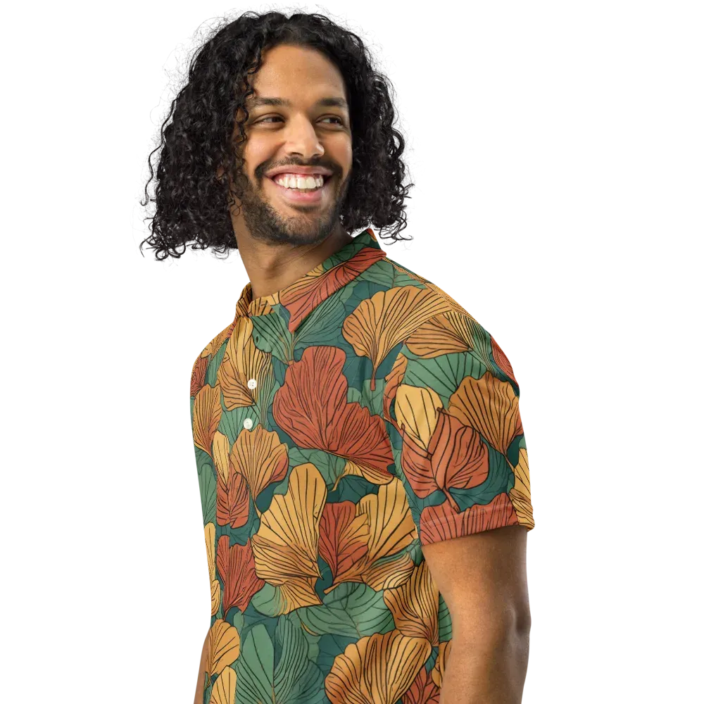 Ember Canopy on Men's Slim Fit Polo Shirt — Left Front