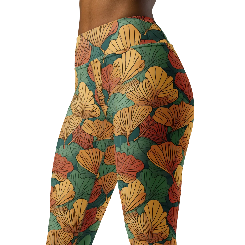 Ember Canopy on Yoga Leggings — Left Front