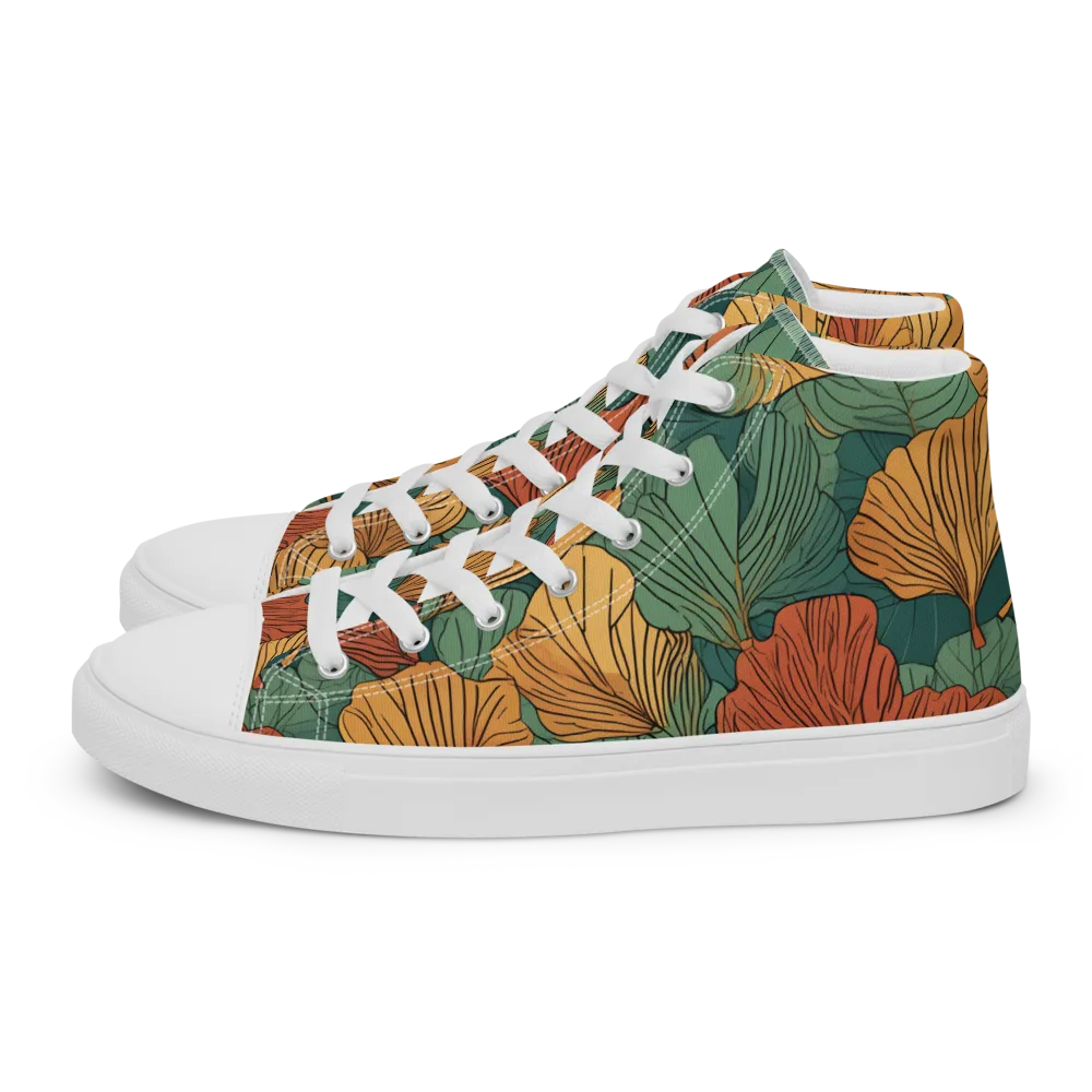 Ember Canopy on Men's High Top Canvas Shoes — Left