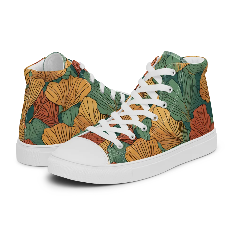 Ember Canopy on Men's High Top Canvas Shoes — Left
