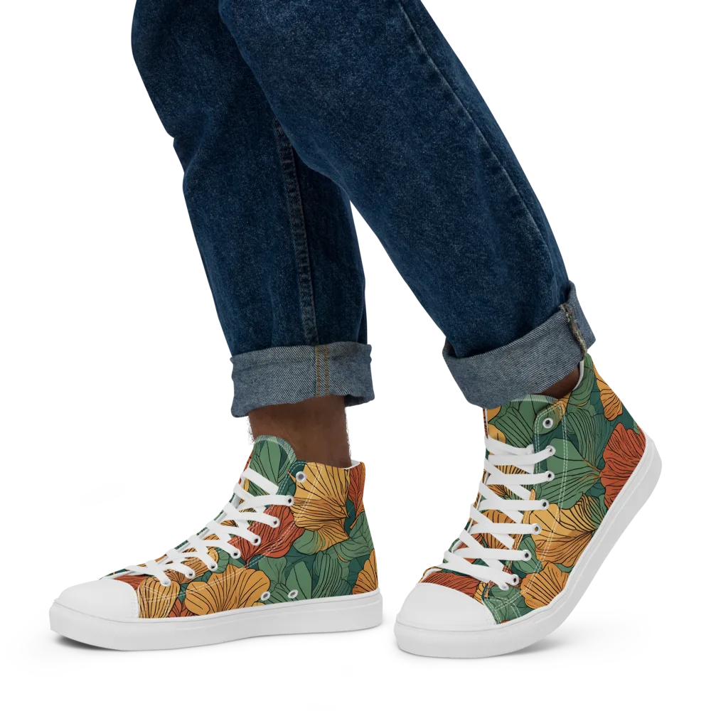Ember Canopy on Men's High Top Canvas Shoes — Left
