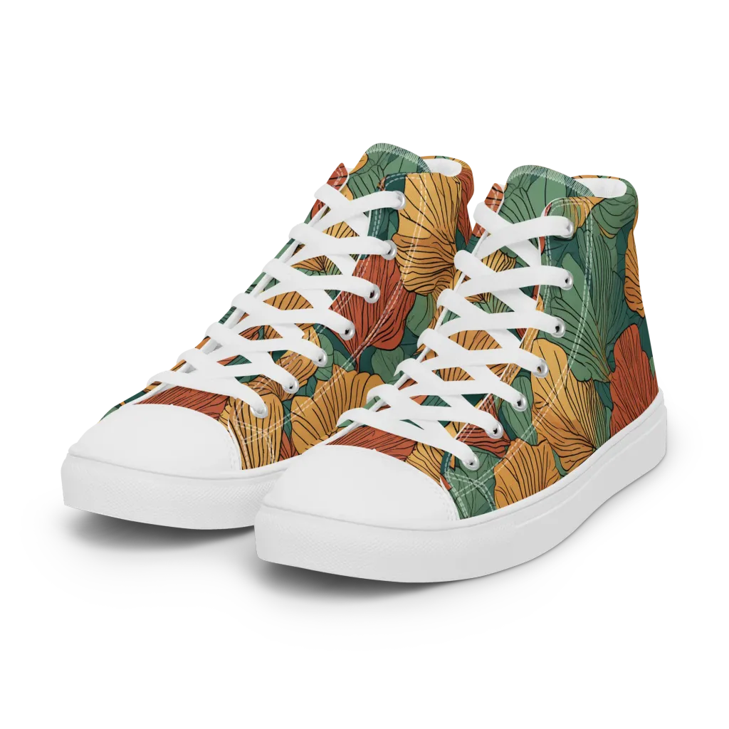 Ember Canopy on Women's High Top Canvas Shoes — Left Front