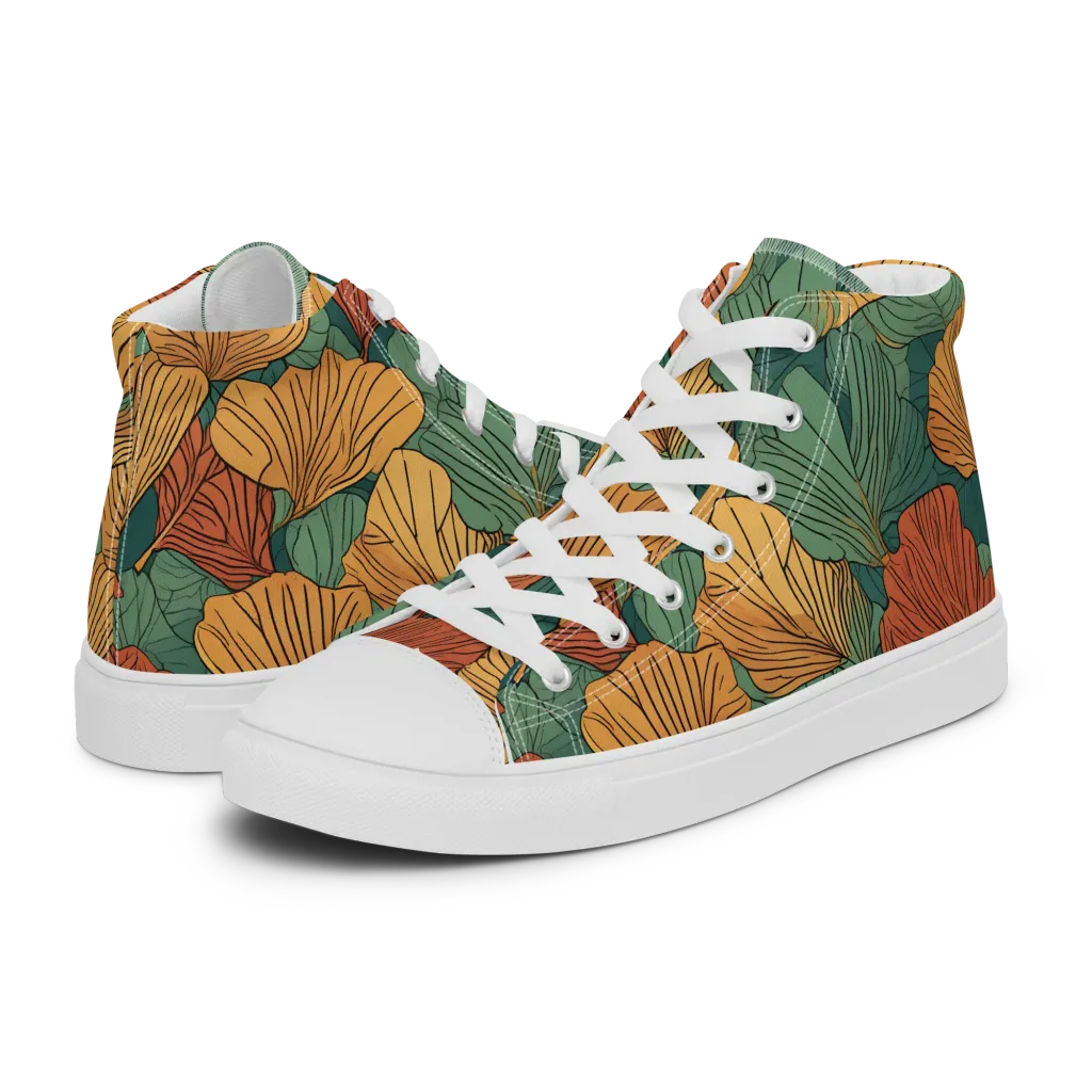 Ember Canopy on Women's High Top Canvas Shoes — Left