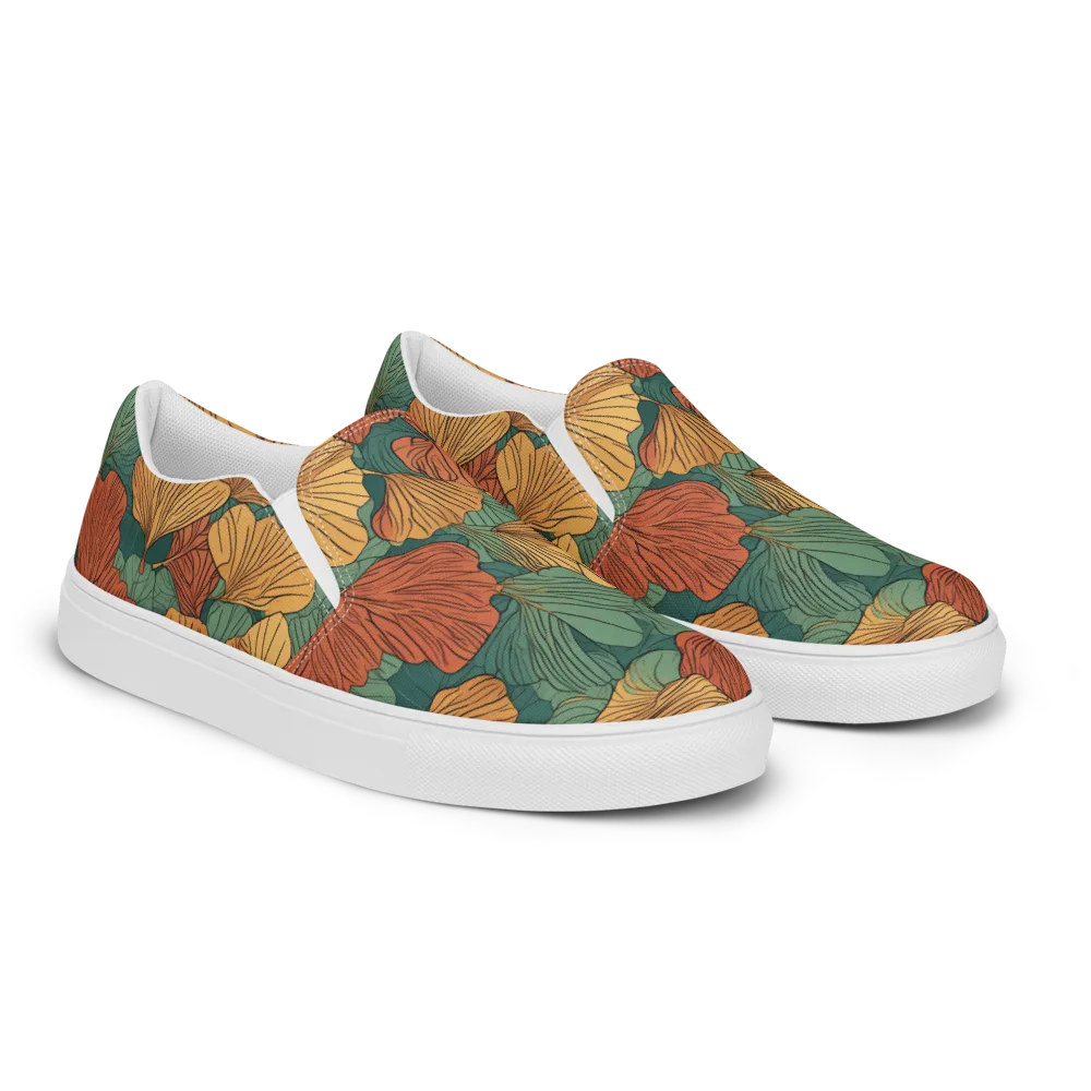 Ember Canopy on Men's Slip-On Canvas Shoes — Right Front
