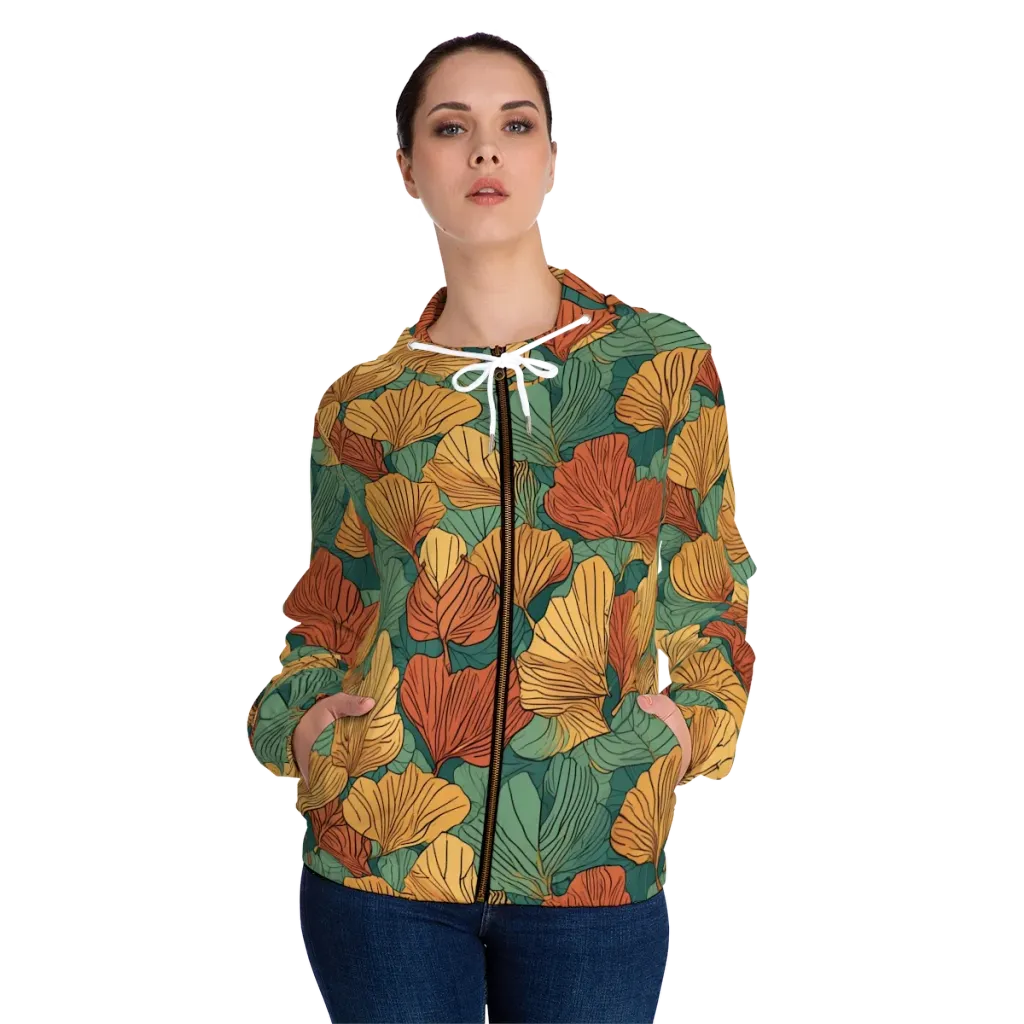 Ember Canopy on Women's Full-Zip Hoodie — Front On Person