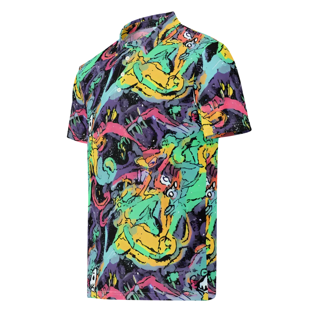 Candy Chaos on Men's Slim Fit Polo Shirt — Left Front