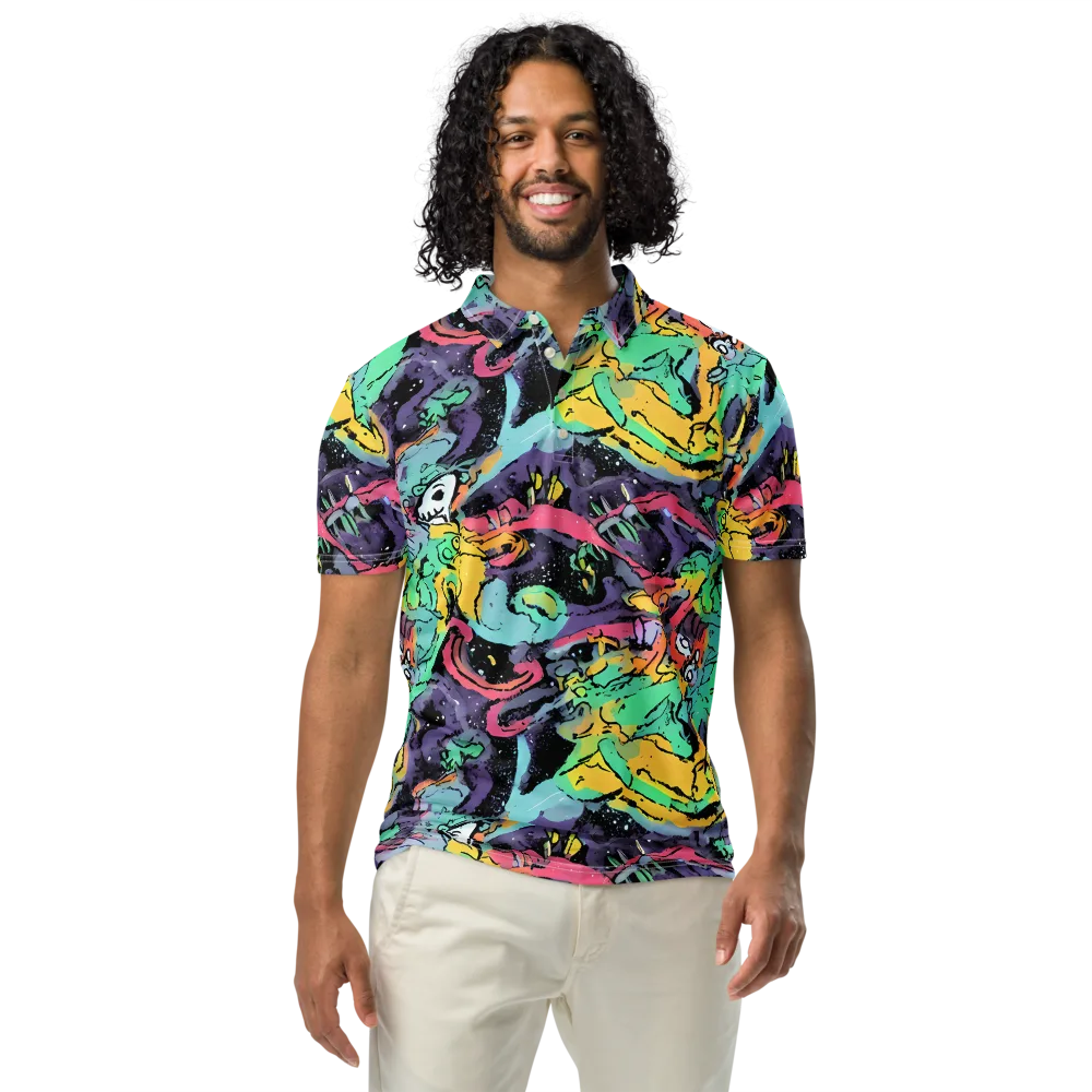 Candy Chaos on Men's Slim Fit Polo Shirt — Front