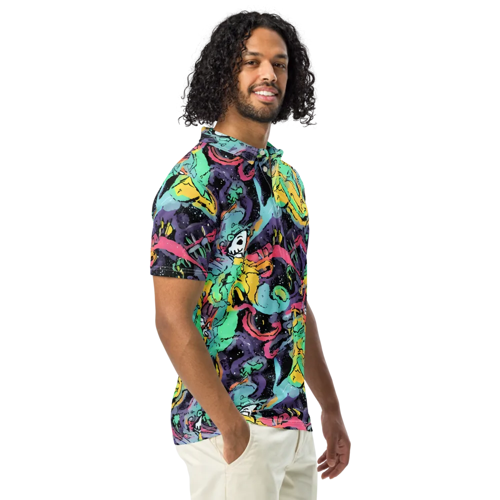 Candy Chaos on Men's Slim Fit Polo Shirt — Right Front