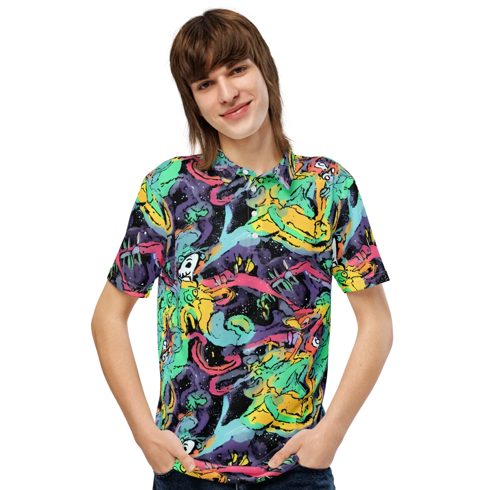 Candy Chaos on Men's Slim Fit Polo Shirt — Front