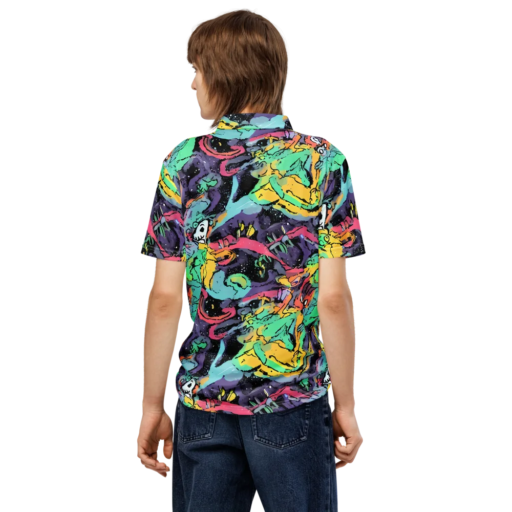 Candy Chaos on Men's Slim Fit Polo Shirt — Back