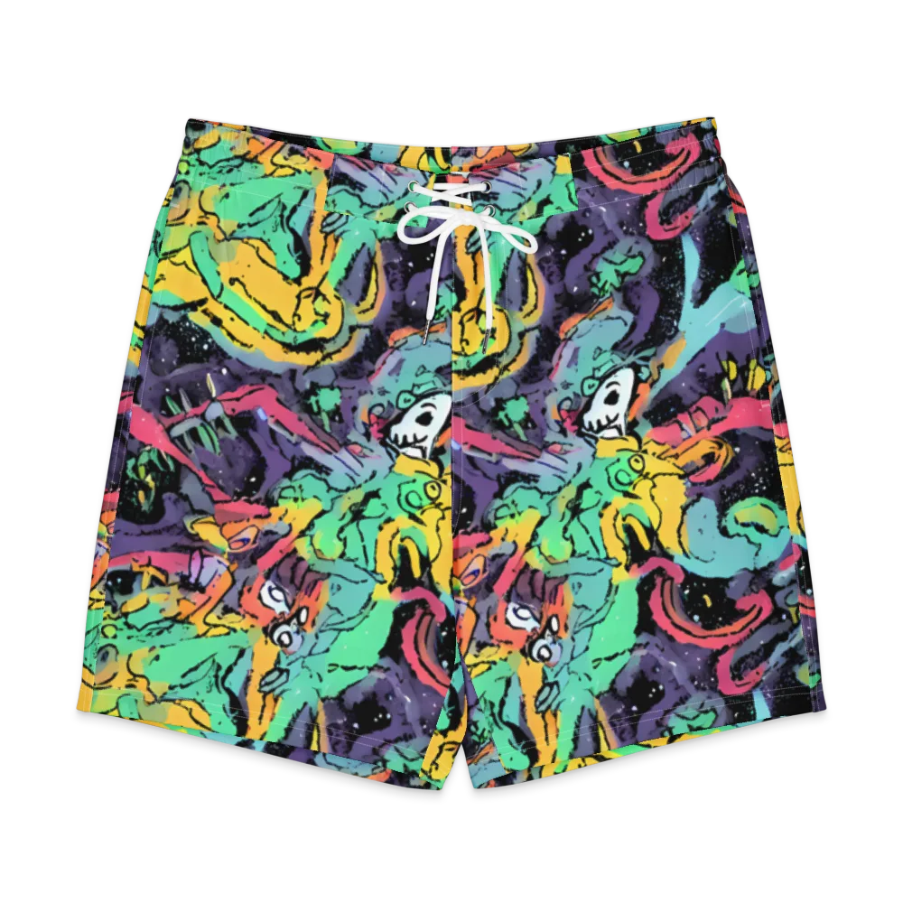 Candy Chaos on Men's Board Shorts — Front