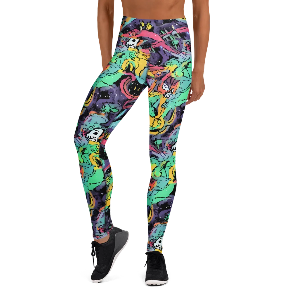 Candy Chaos on Yoga Leggings — Front