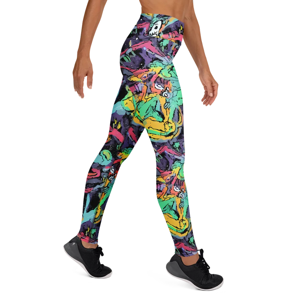 Candy Chaos on Yoga Leggings — Right