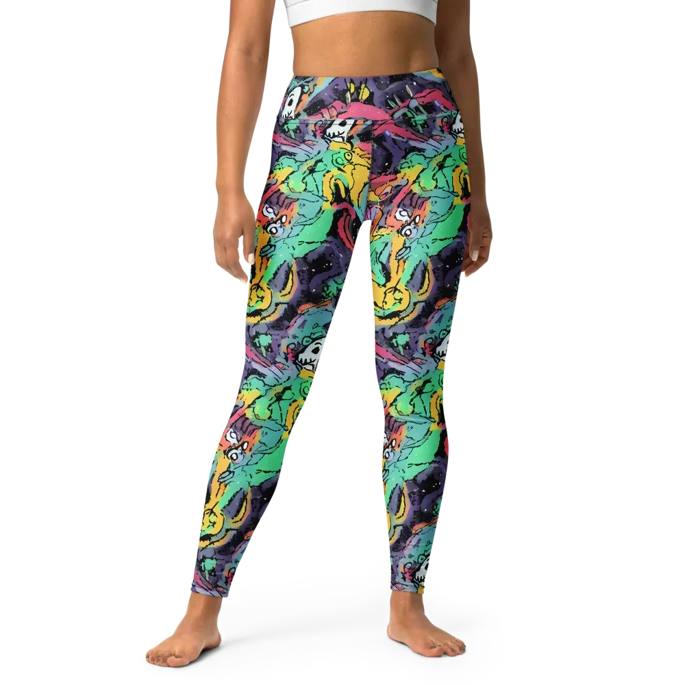 Candy Chaos on Yoga Leggings — Front