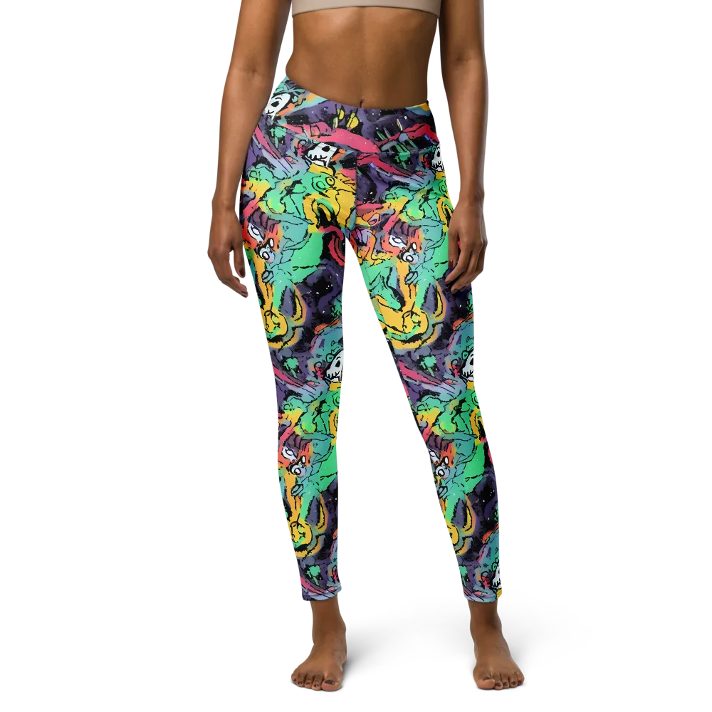 Candy Chaos on Yoga Leggings — Front