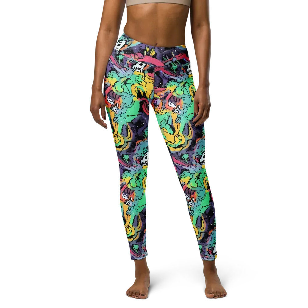 Candy Chaos on Yoga Leggings — Front