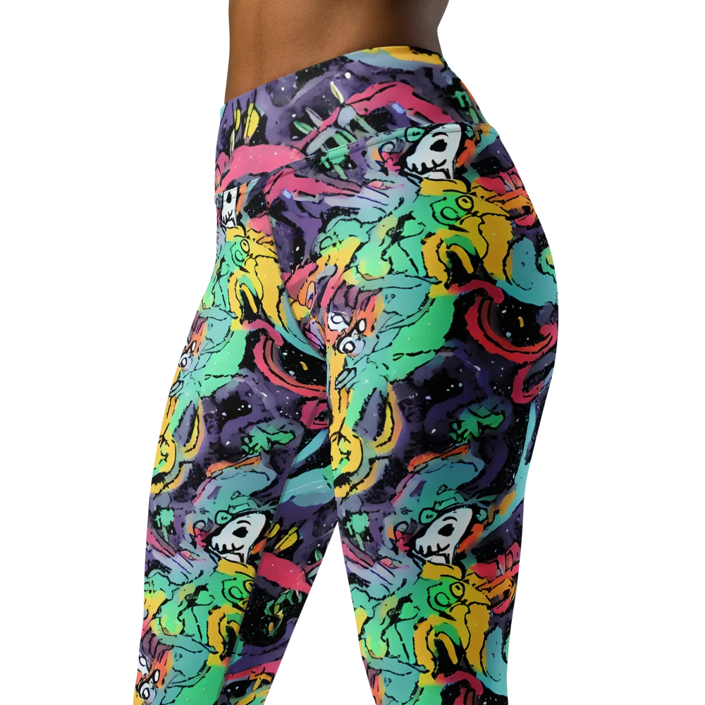Candy Chaos on Yoga Leggings — Left Front