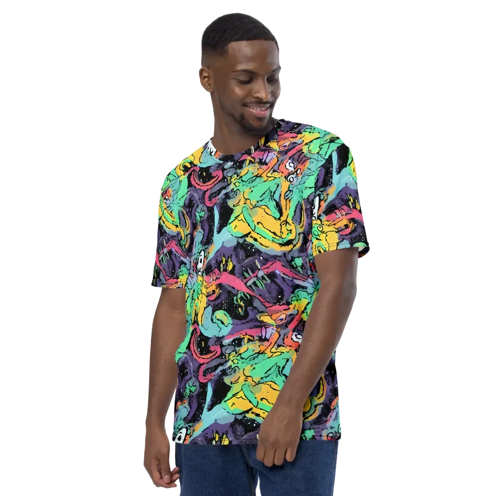 Candy Chaos on Men's Crew Neck T-Shirt — Left
