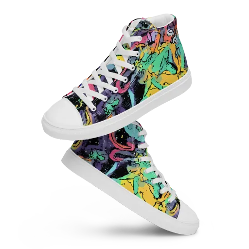 Candy Chaos on a Men's High Top Canvas Shoes