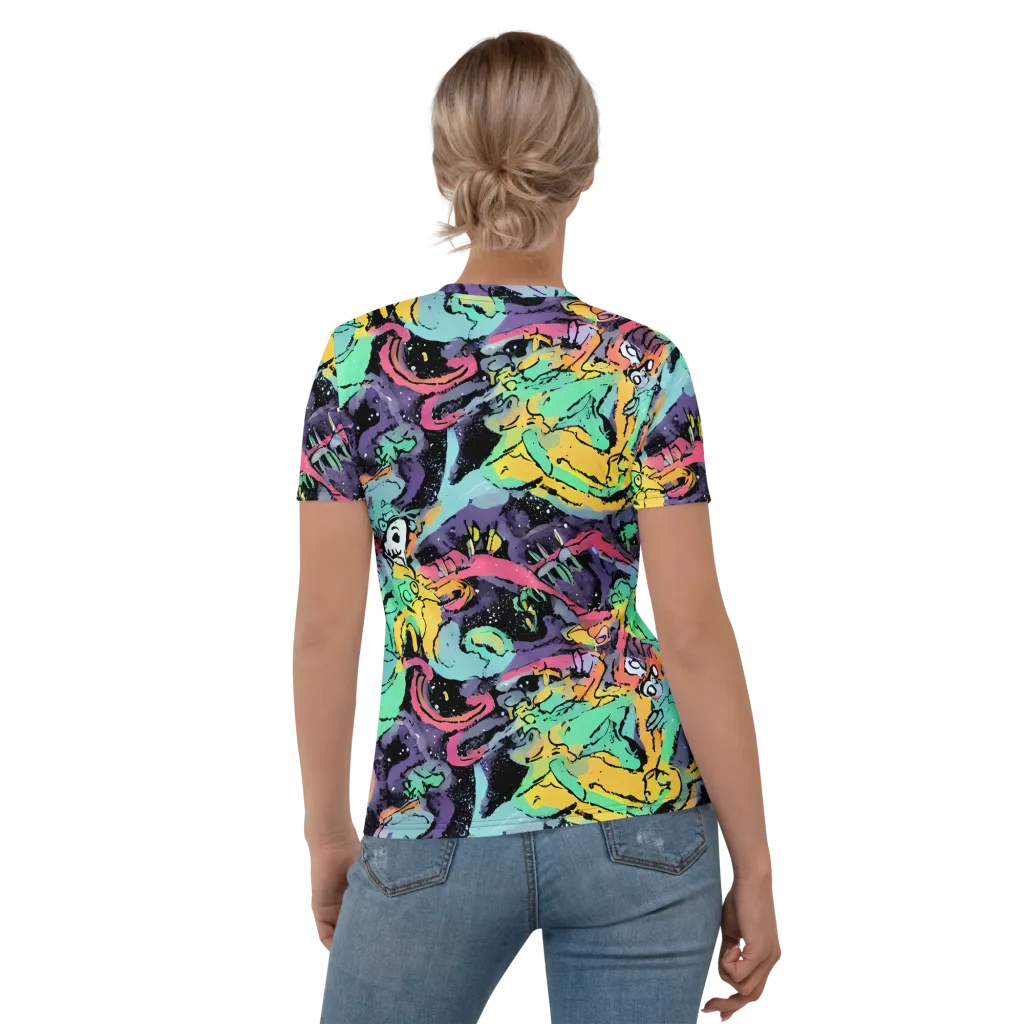 Candy Chaos on Women's Crew Neck T-Shirt — Back