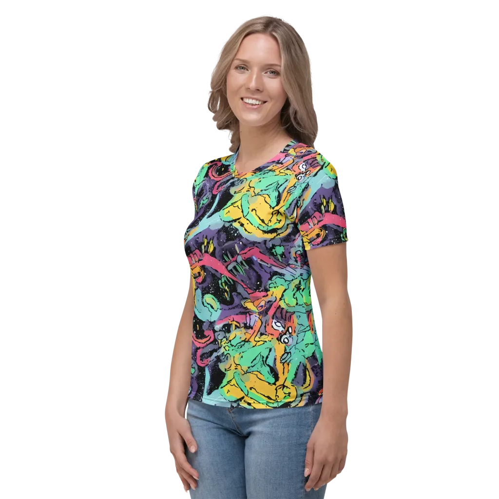 Candy Chaos on Women's Crew Neck T-Shirt — Left