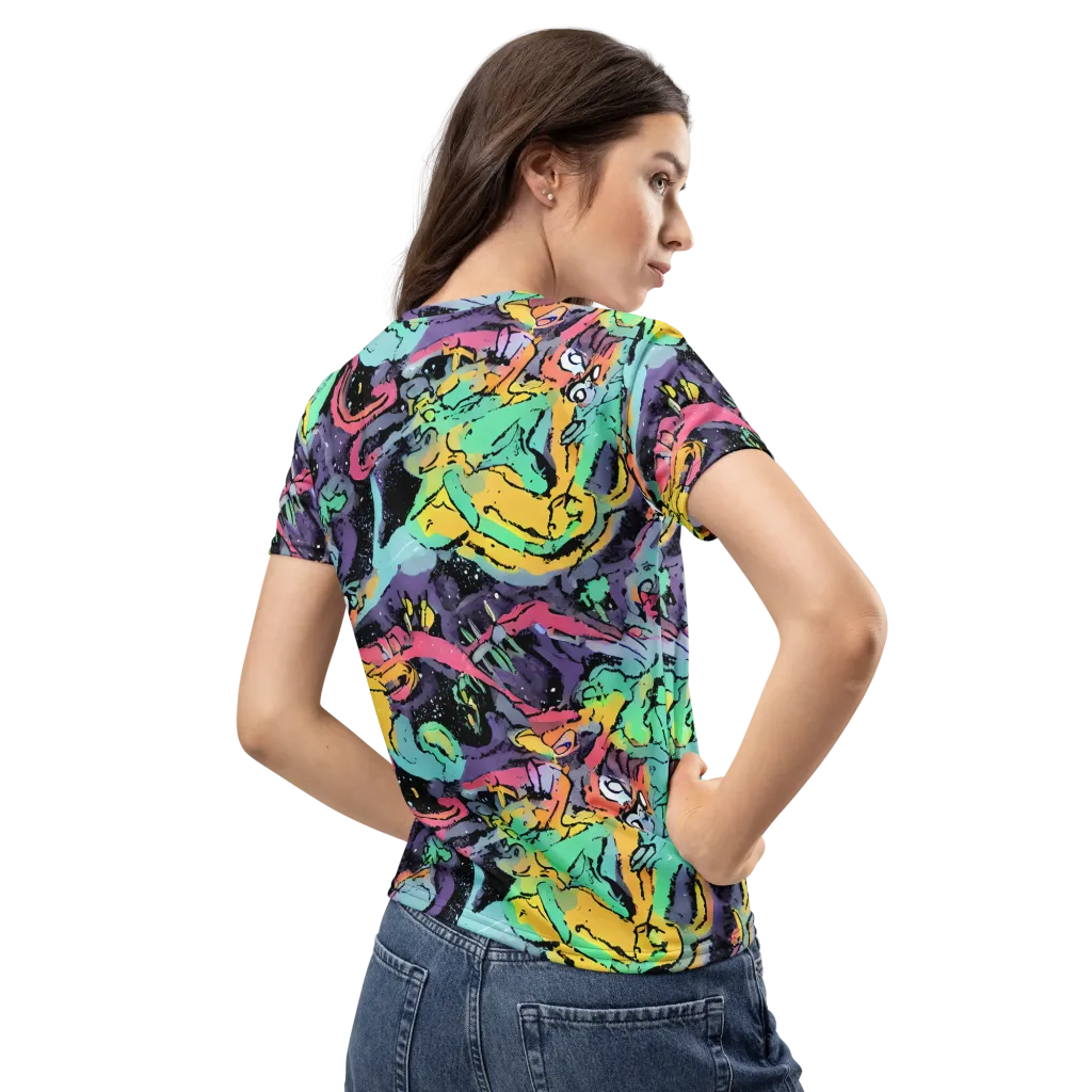 Candy Chaos on Women's Crew Neck T-Shirt — Back
