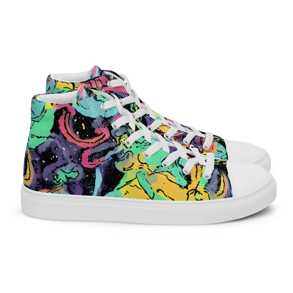 Candy Chaos on Women's High Top Canvas Shoes — Right