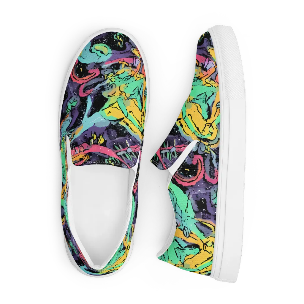 Candy Chaos on Men's Slip-On Canvas Shoes — Front