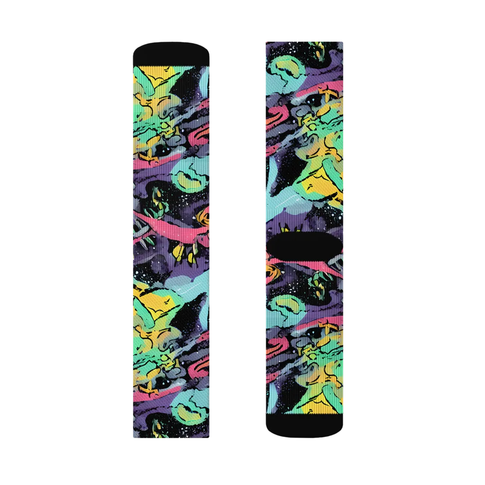 Candy Chaos on Socks — Left Sock