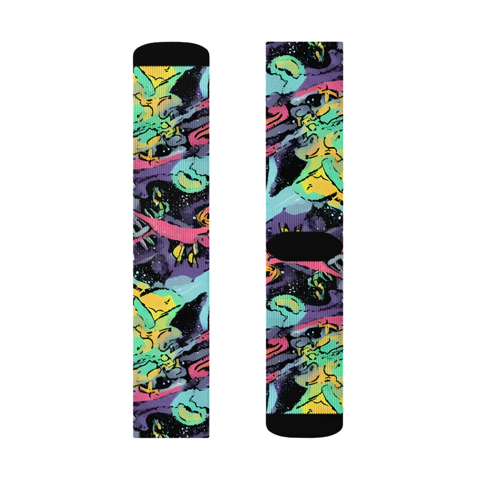 Candy Chaos on Socks — Right Sock