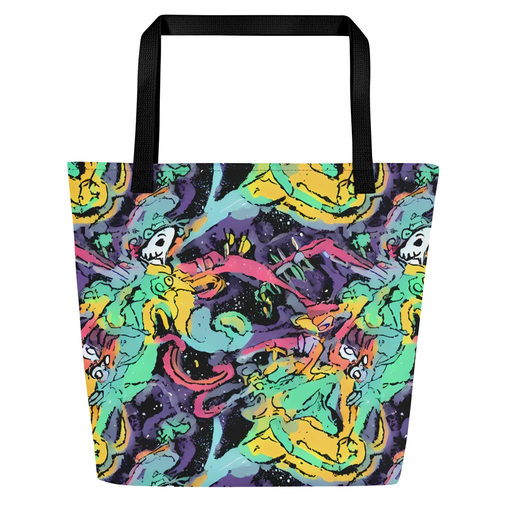 Candy Chaos on Large Tote Bag W/ Pocket — Front