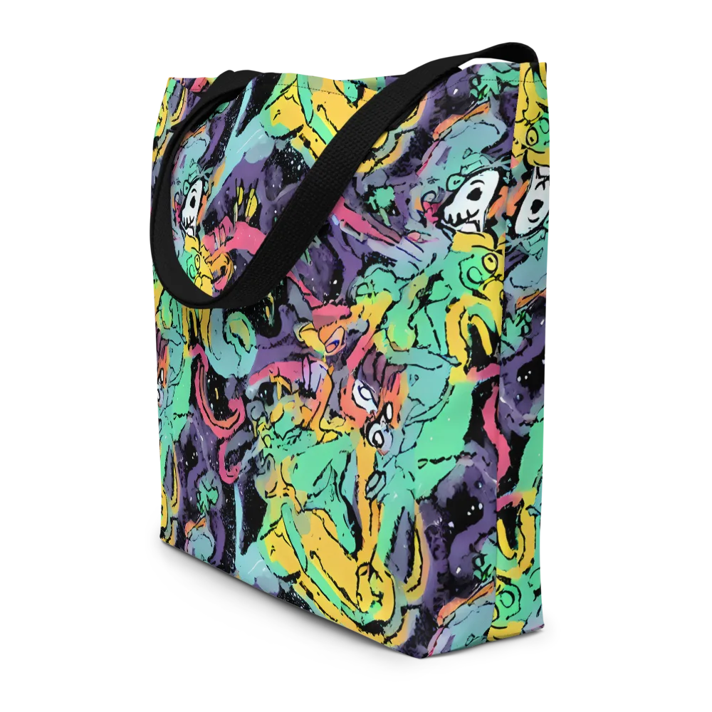 Candy Chaos on Large Tote Bag W/ Pocket — Front