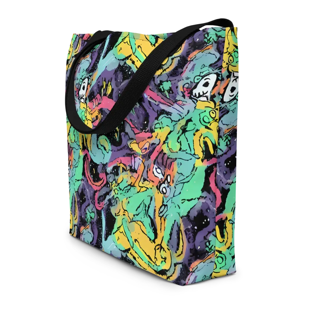 Candy Chaos on Large Tote Bag W/ Pocket — Front