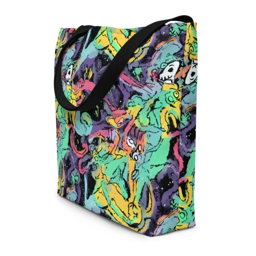 Candy Chaos on a Large Tote Bag W/ Pocket