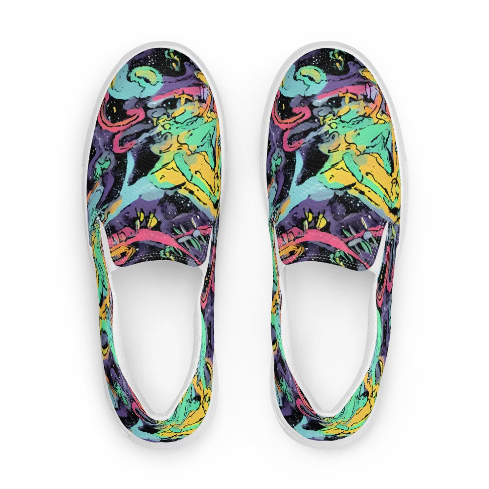 Candy Chaos on Women's Slip-On Canvas Shoes — Front