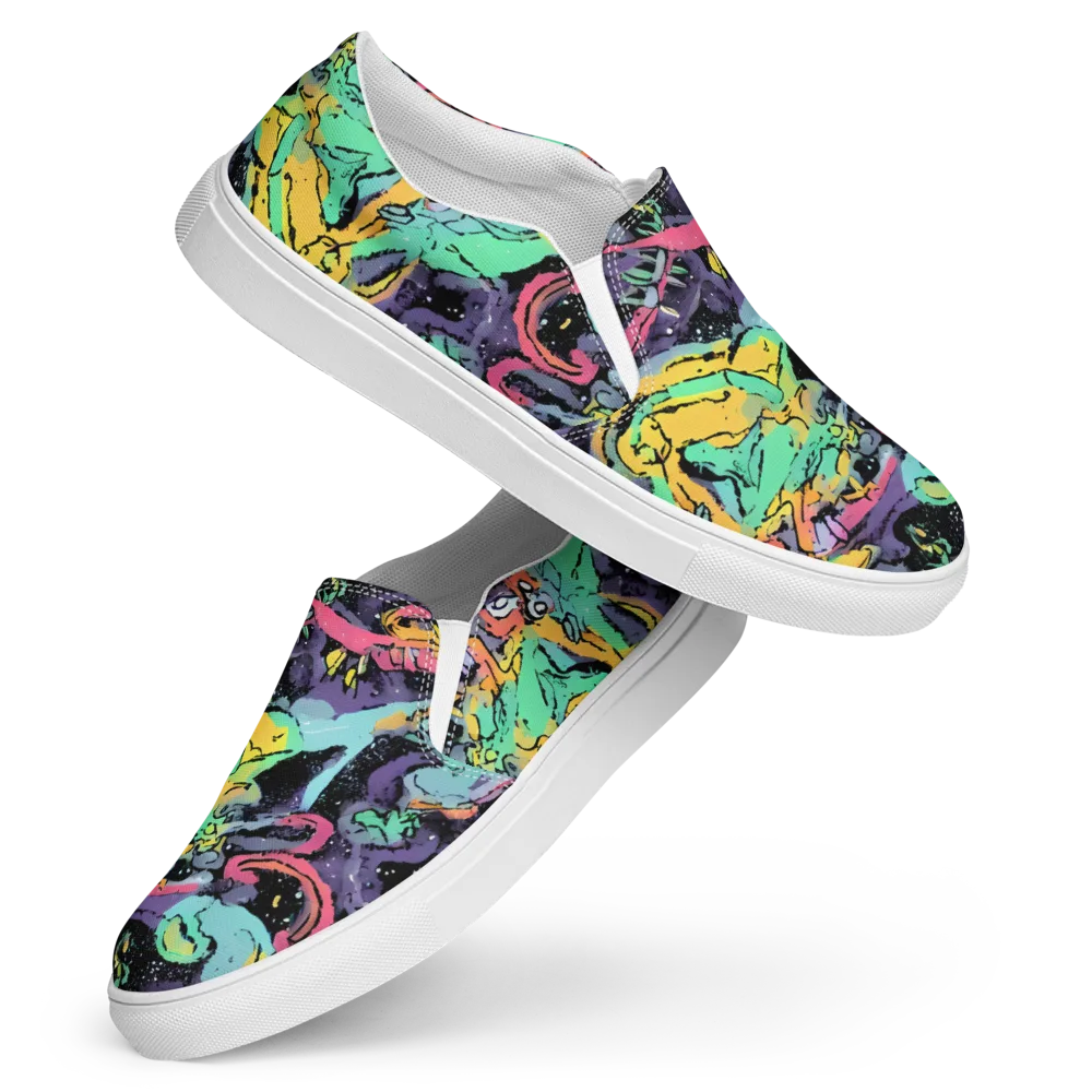 Candy Chaos on Women's Slip-On Canvas Shoes — Front