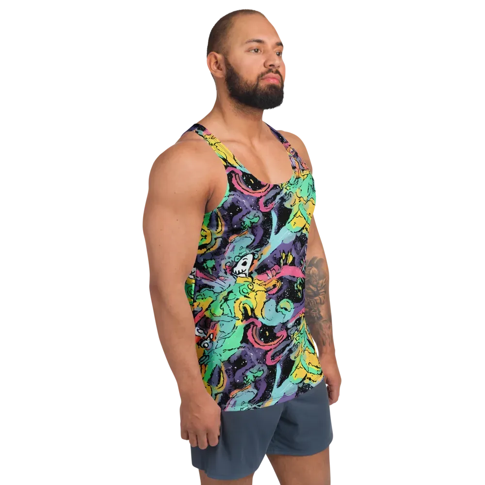 Candy Chaos on Men's Tank Top — Right Front