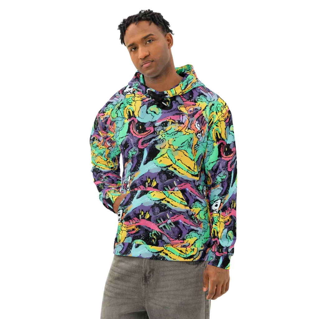 Candy Chaos on Cotton Hoodie — Left Front