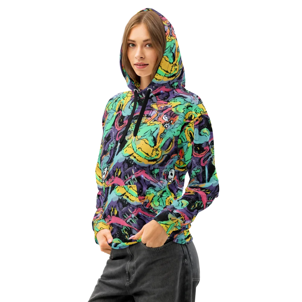 Candy Chaos on Cotton Hoodie — Left Front