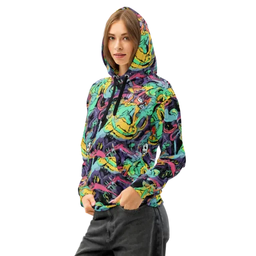Candy Chaos on a Cotton Hoodie