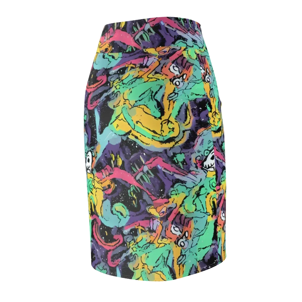 Candy Chaos on Pencil Skirt — Back Side