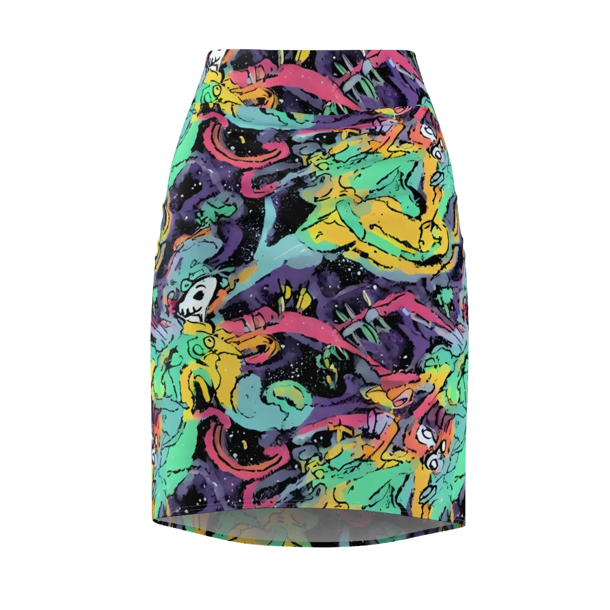 Candy Chaos on Pencil Skirt — Front
