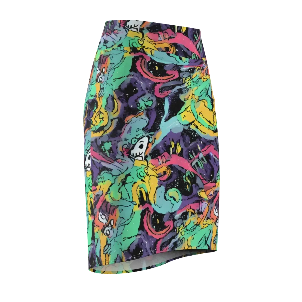 Candy Chaos on Pencil Skirt — Front Side