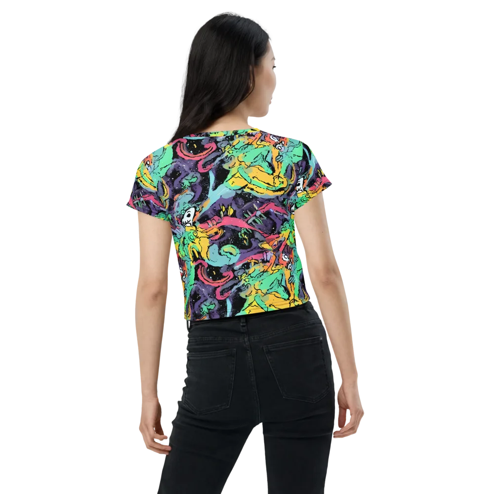 Candy Chaos on Crop Tee — Back
