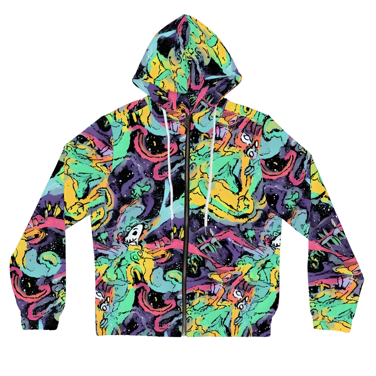 Candy Chaos on Women's Full-Zip Hoodie — Front