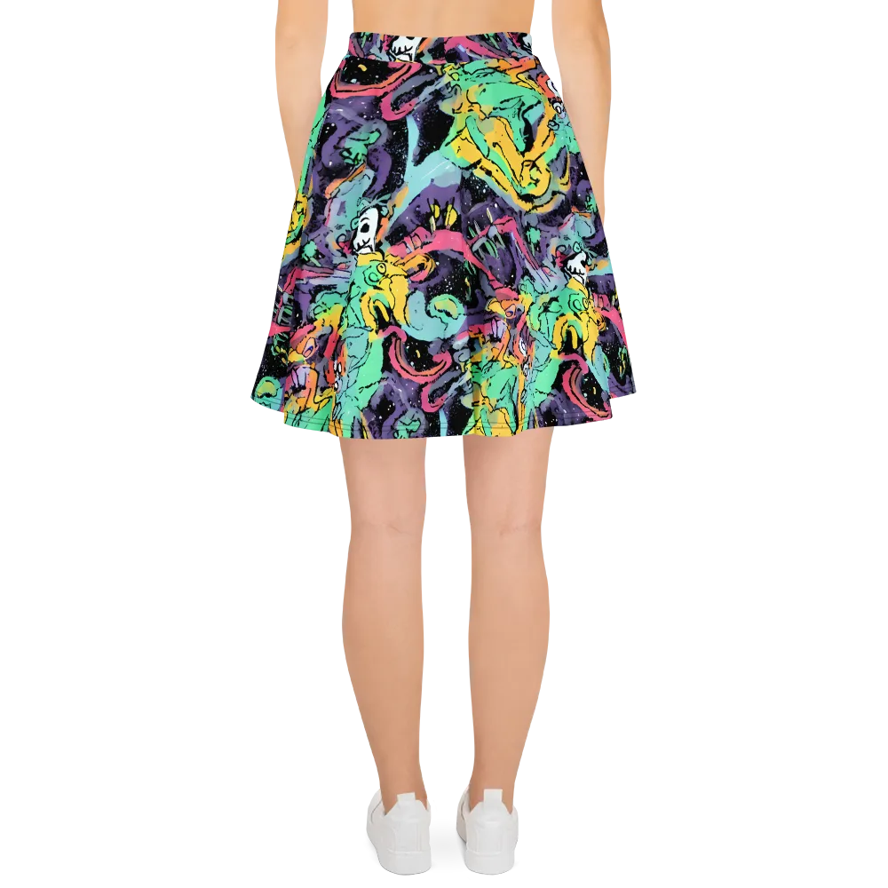 Candy Chaos on Skater Skirt — Back