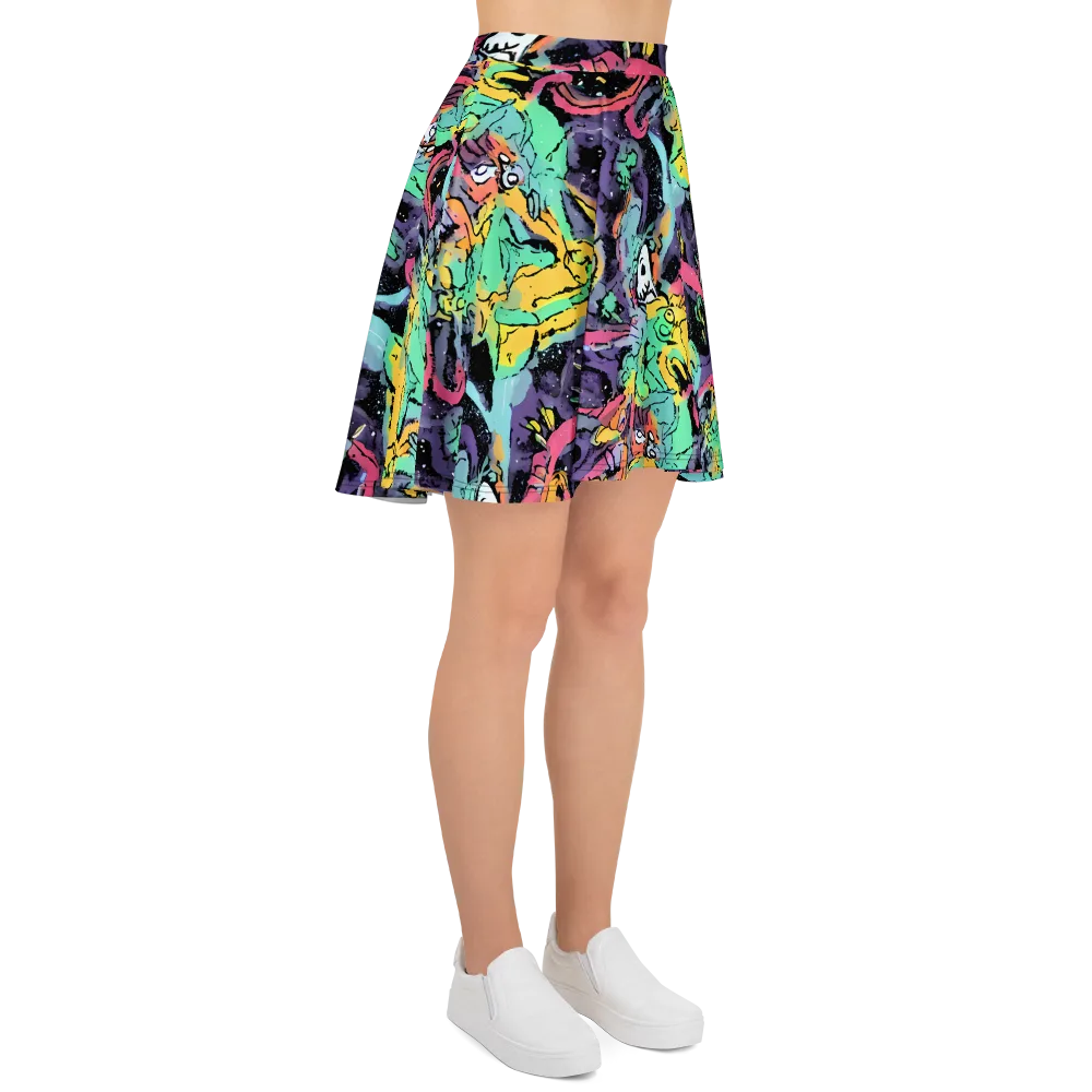 Candy Chaos on Skater Skirt — Right