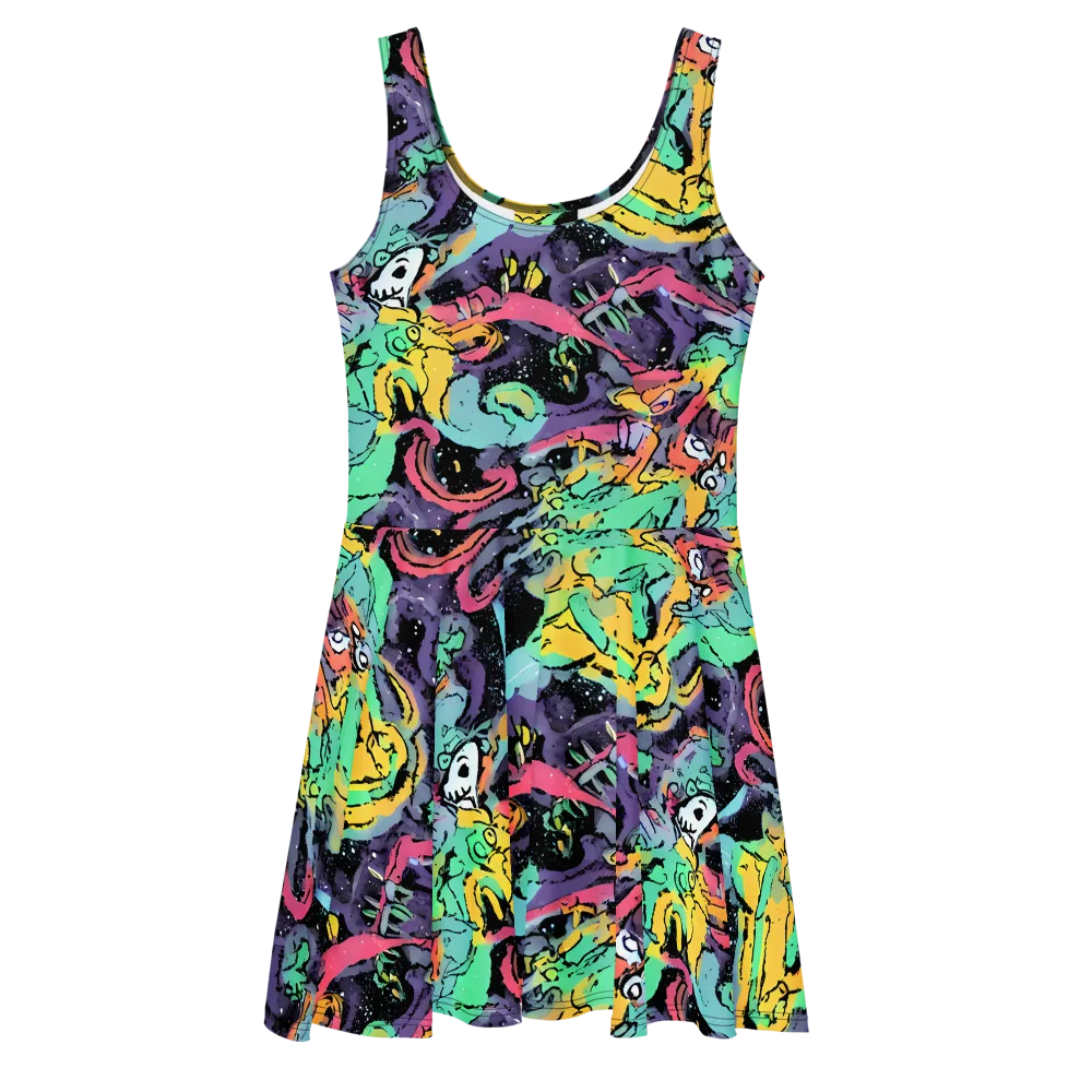 Candy Chaos on Skater Dress — Front